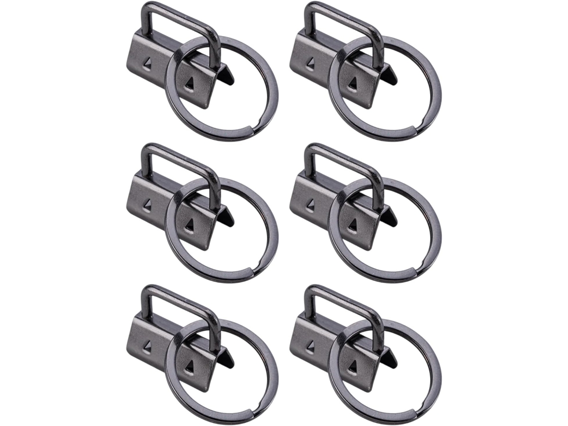 Juego De 6 Llaveros Redondos De Metal Con Anillas Extraíbles Para Su Conexión.