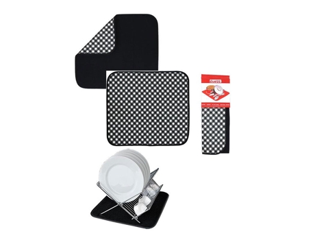 Tapete Escurridor DUETT 508300 41X46 Cuadros Negro DUETT