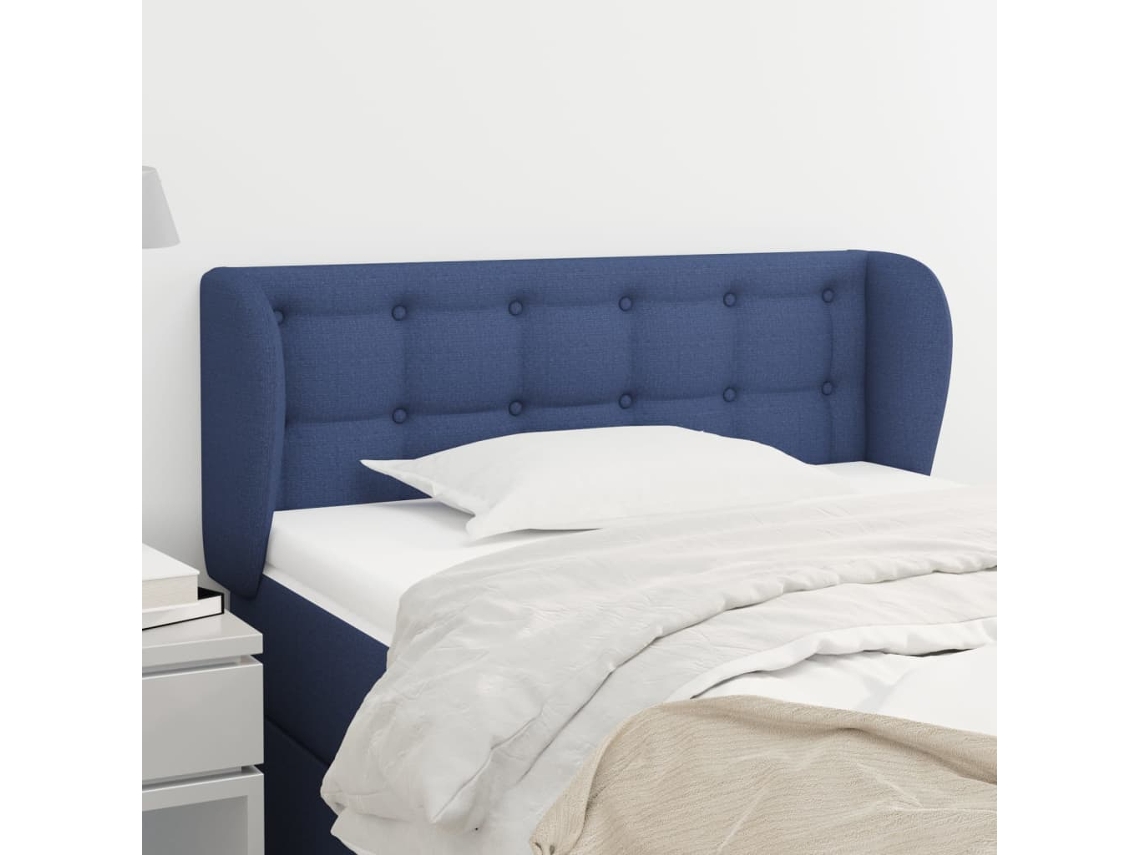 Cabecero De Tela Azul 93x23x78/88 Cm