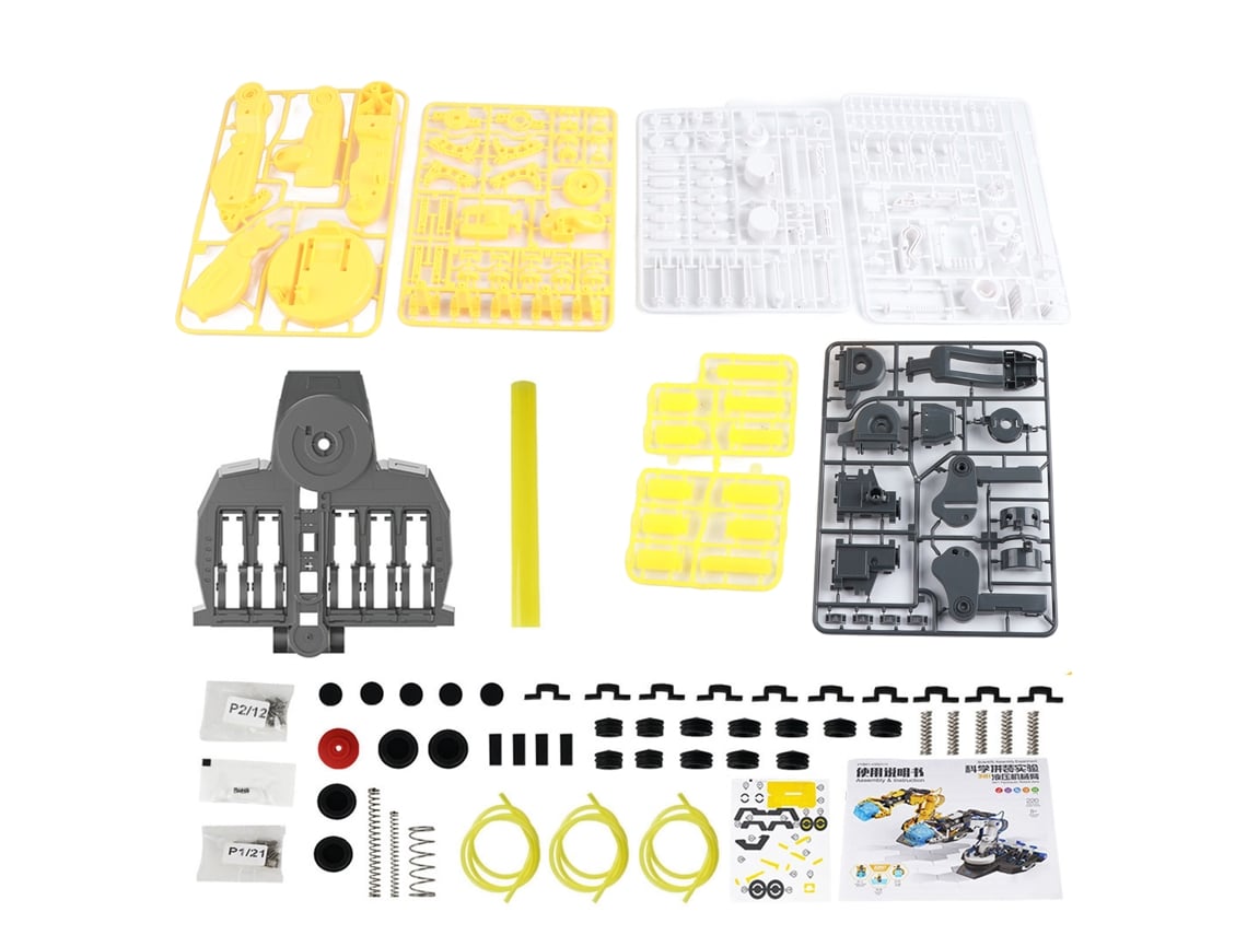Kit De Brazo Robótico Hidráulico Para Armar, Montaje Manual, Juguete Científico Para Niños, Amarillo
