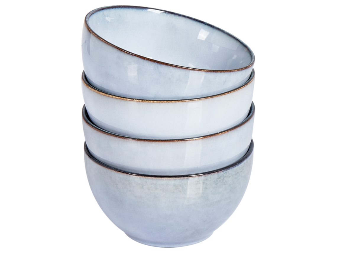 Juego de 4 vasos de cerámica Juniper en azul claro