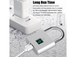 Candado de huella dactilar con carga USB, cerradura electrónica de seguridad inteligente ultraligera para puertas, cajones, armarios, maletas y bicicletas.