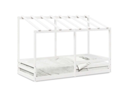 Maison Exclusive - Cama Infantil Con Techo Madera Maciza Pino Blanca 90x200 Cm