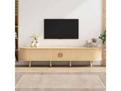 Mueble de TV para salón con almacenaje, redondo, de MDF, 2 cajones, capacidad de 30 kg, 175 x 40 x 42 cm