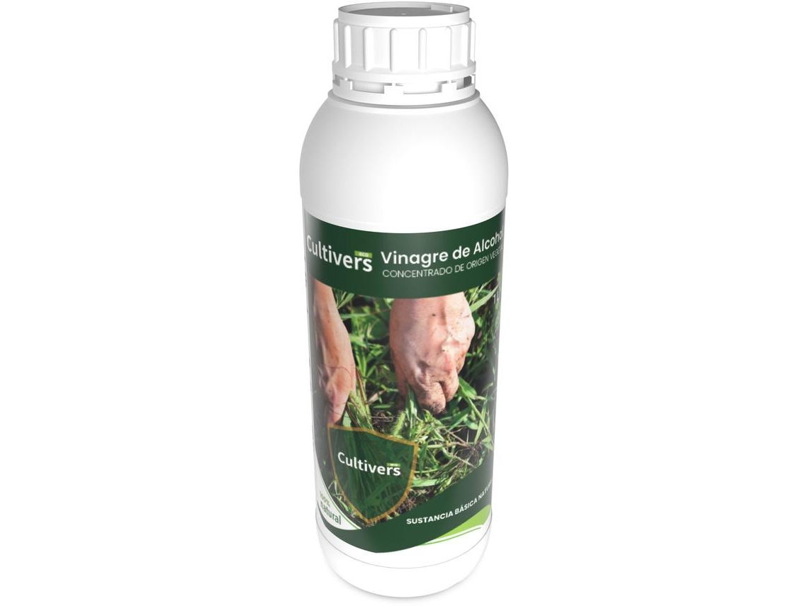 CULTIVERS Vinagre de Alcohol 1 L 100% Natural. Elimina las malas hierbas. Limpiador de Sistemas de Riego y bactericida Natural Regulador de ph