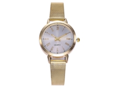 Reloj De Pulsera Analógico Moderno Y Sencillo Con Movimiento De Cuarzo Y Correa De Pu Marrón.