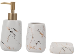 Accesorios De Baño Y Copa De Lavado De Cerámica En Color Claro Juego De 3 Jabonera Para Mantener El Baño Ordenado Y