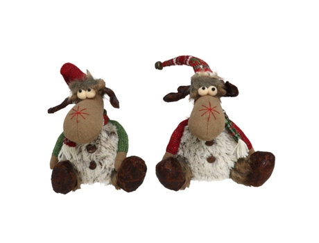 Pack de 2 Peluches del Reno Navideño Jeremias 38 x 16 cm Reno Jeremias TIENDA EURASIA