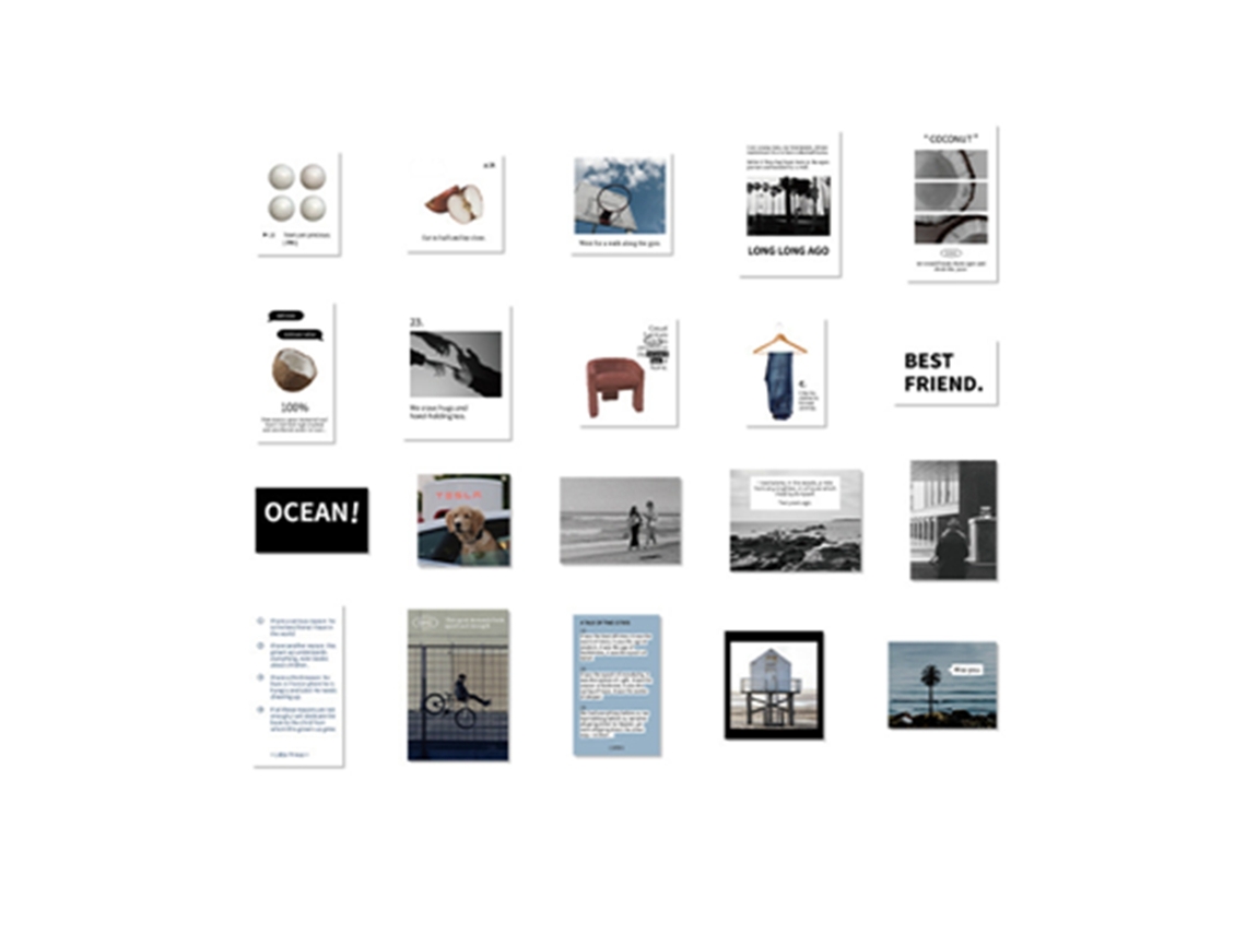 40 Peças Manual Adesivos Decorativos Autoadesivos Vários Padrões Resistente A Rasgos Adesivos Estéticos Para Álbum Artesanato Diy Seaside Whispers