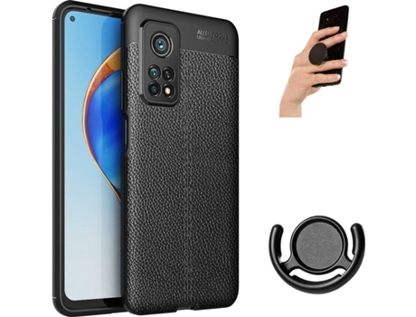 Funda, Soporte y Popsocket Xiaomi Mi 10T Pro PHONESHIELD Rugged Leather Negro