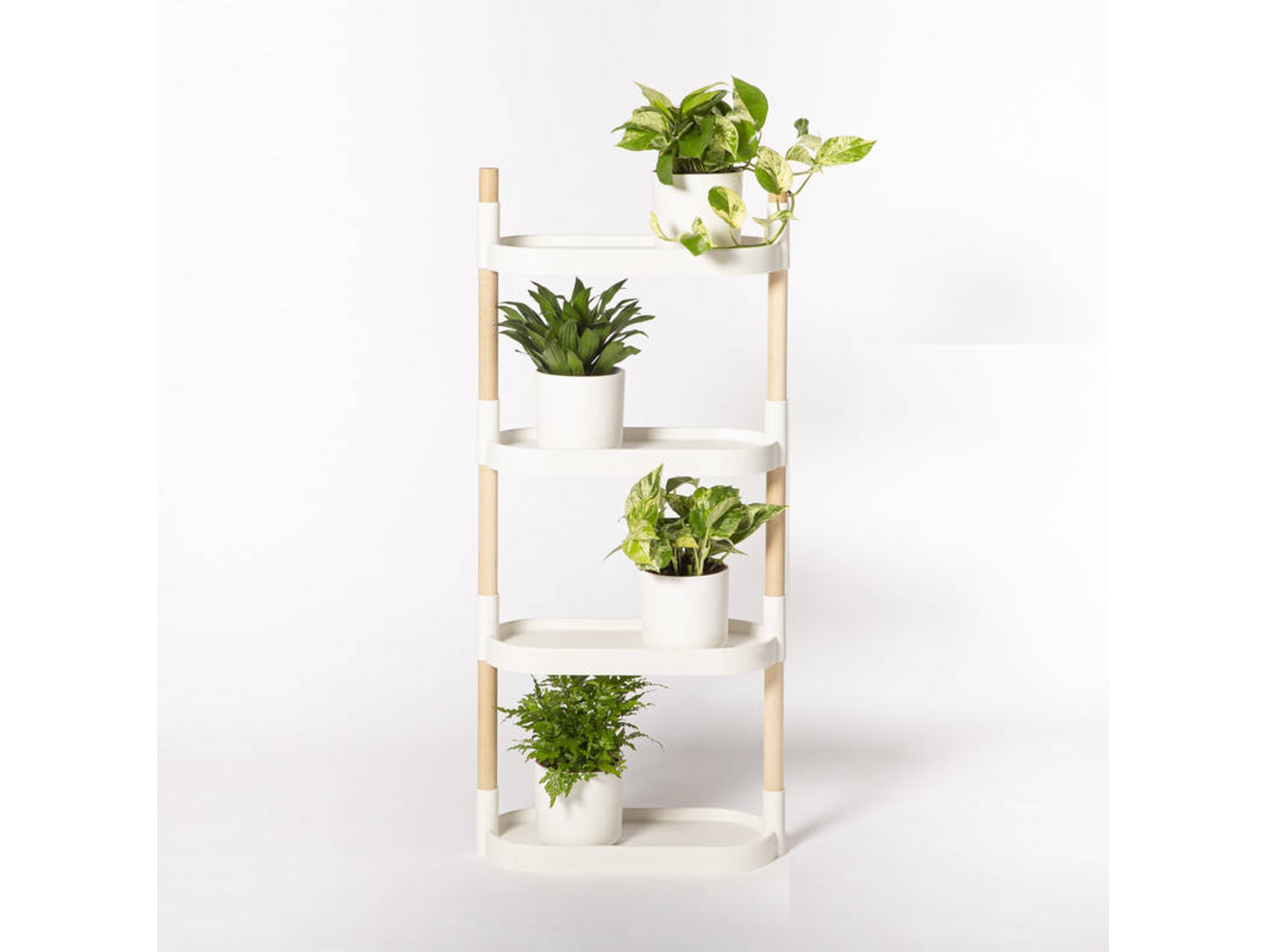 Estante para Plantas CITYSENS Blanca 4 macetas (47x20x10 cm)