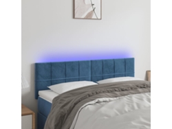 Cabecero Con Led De Terciopelo Marrón Oscuro 144x5x78/88 Cm