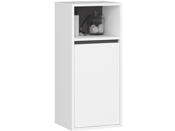 Armario De Baño Vami 35 Cm, Blanco Y Grafito, 1 Puerta, 3 Estantes