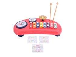 Ats-juguete De Piano Para Golpear A Mano Portátil Para Bebés Juguete Educatsivo Musical De Aprendizaje Temprano Para Niños Rojo