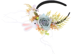 Corona De Pascua Con Decoración De Conejo Y Flores: Elegante Accesorio Para Eventos, Disfraces Y