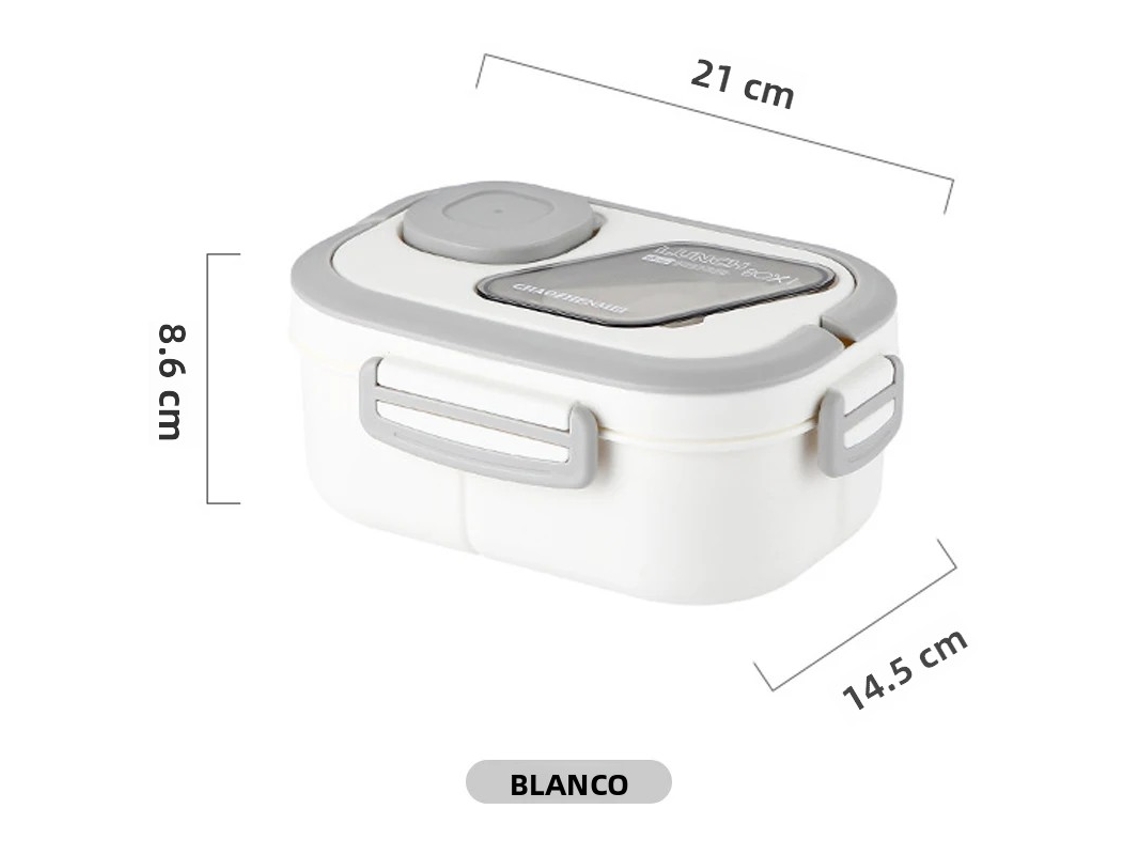 (blanco) Lonchera Portátil De Paja De Trigo Con Compartimentos Y Asa.
