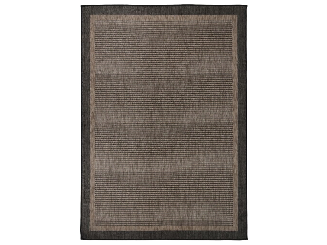 vidaXL Alfombra de exterior de tejido plano marrón oscuro 140x200 cm