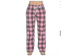 Pantalones De Pijama De Cuadros Para Mujer Con Bolsillos, Pijamas Cómodos De Algodón 100% Para Dormir Y Relax S Rosa