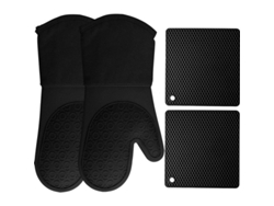 2026da-set De 4 Guantes De Horno Y Posavasos De Silicona Resistente Al Calor Antideslizante Para Cocina