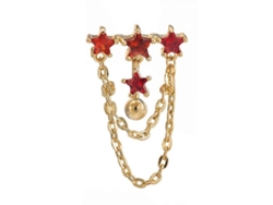 Colgante De Estrella Con Cadena Para Piercing De Ombligo En Acero Inoxidable Con Circonitas Brillantes.