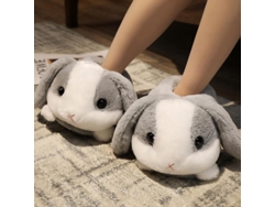 Pantuflas De Peluche Con Forma De Conejo, Hámster O Perro, Cómodas Y Antideslizantes Para El Invierno.