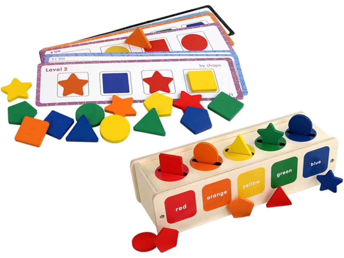 Juguete educativo de madera para emparejar formas, ideal para niños pequeños. Compacto y ligero. CHABERLU