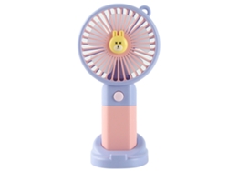 Bonito ventilador de escritorio portátil recargable con diseño de dibujos animados para estudiantes.