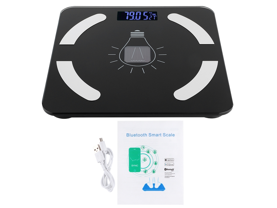 Báscula eléctrica portátil inteligente con USB y carga solar de 0,5 kg a 180 kg