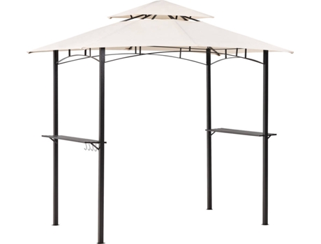 Cenador de Metal Beige Negro BELIANI Naro 240 cm