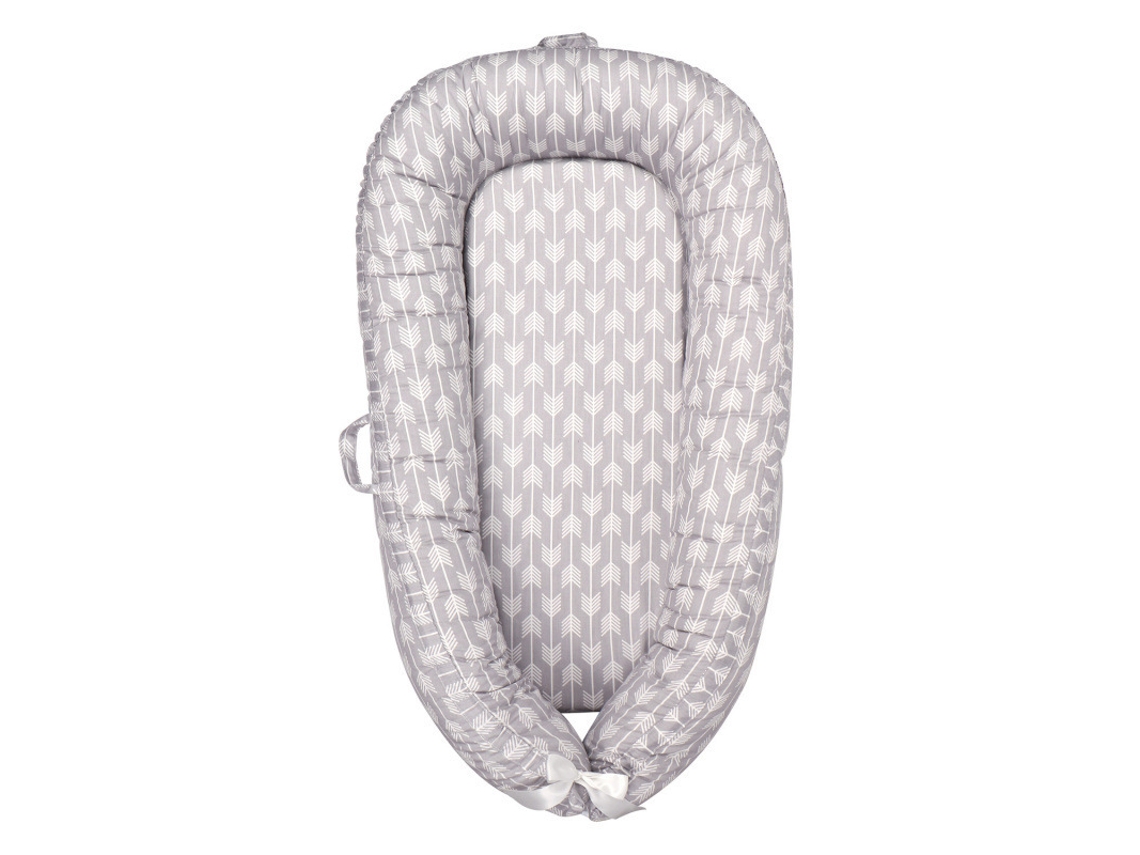 Cuna portátil para bebé de algodón transpirable con funda extraíble, 90x50cm DIGITALLAB (Gris Champiñón)