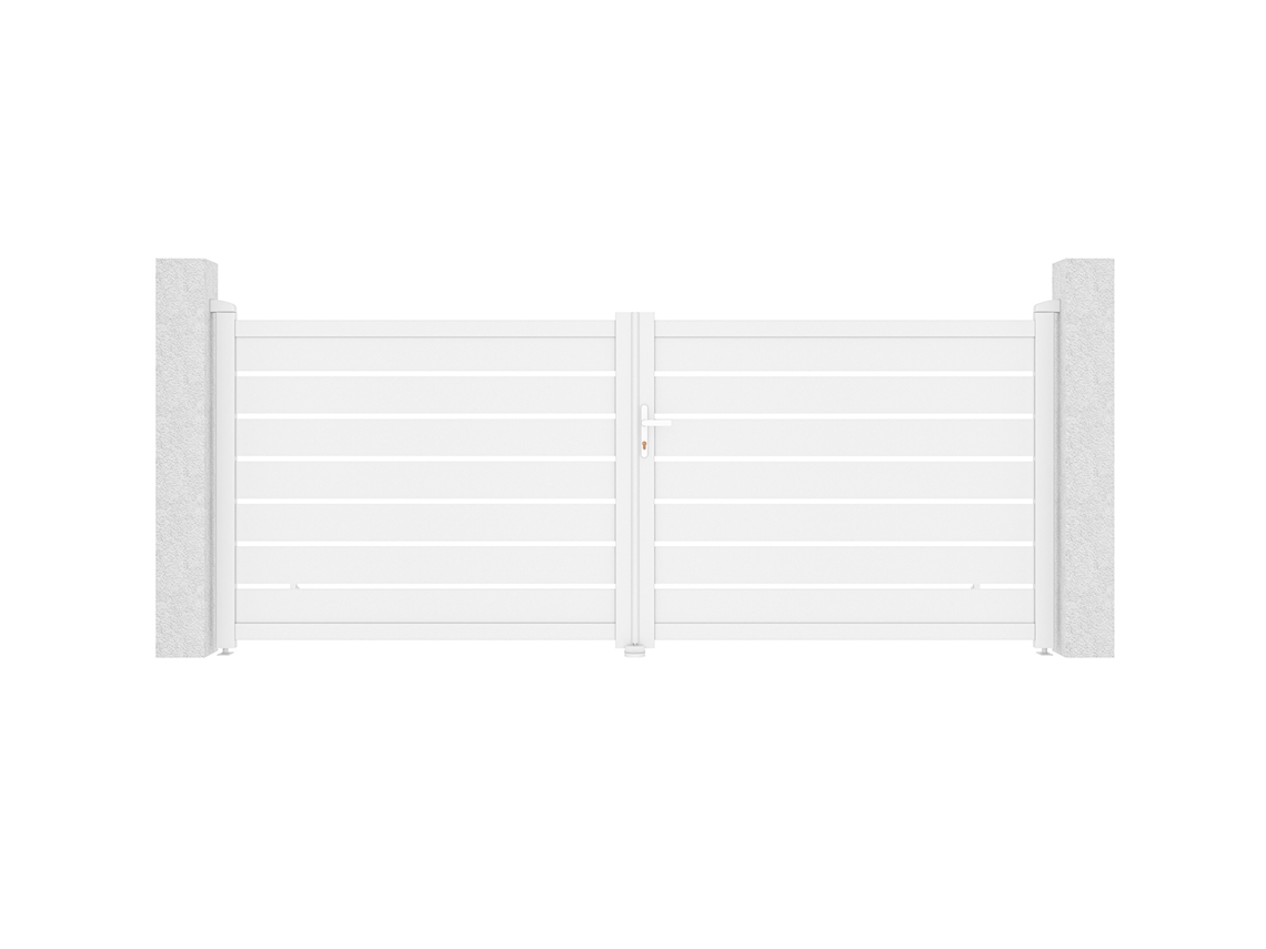Puerta abatible 3,5m VOGEL h.140 aluminio blanco
