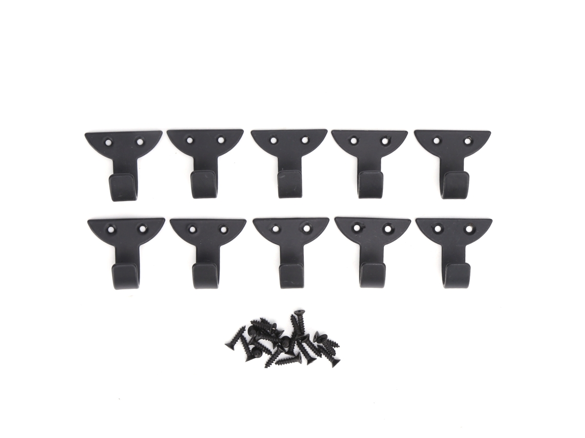 10 Ganchos De Pared Mini Negros De Hierro Retro Individuales Para Colgar Abrigos Bufandas Bolsas Toallas Llaves Tazas Sombreros