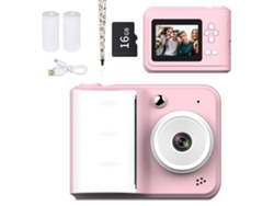 Cámara instantánea para niños PANOONA, impresora de fotos, pantalla de 2,4 pulgadas, rosa.