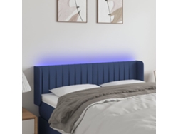 Cabecero Con Led De Tela Azul 147x16x78/88 Cm