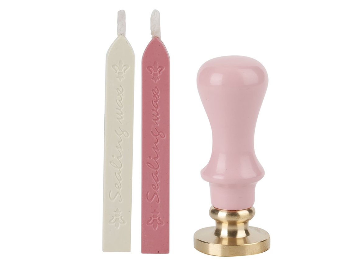 Sello De Cera Con Mango De Madera Estilo Retro Eu, Sello Antiguo Creativo Regalo (070049 Blech Pink)