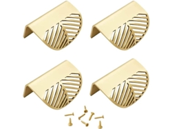 4 Ponteiras De Armário Dourado, Puxadores Em Forma De Folha, Puxadores De Metal Oculta Para Armários E Gavetas