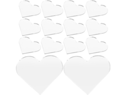Paquete 100 Pegatinas Pared Reflectantes Acrílico Forma Corazón Plateado Calcomanías Adhesivas Modernas