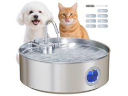Fuente De Agua Para Gatos De Acero Inoxidable, 7 Litros, Automática, Silenciosa, Con Filtro.