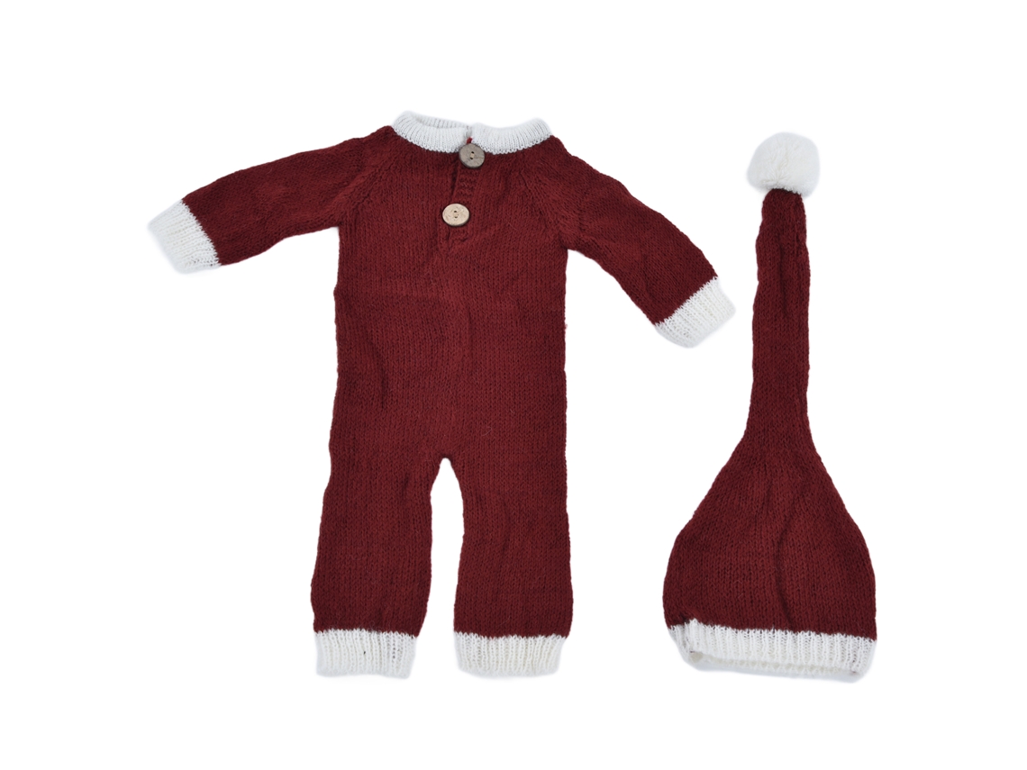 Conjunto De Accesorios Para Fotografía De Bebés: Body Y Gorro De Mohair Suave - 0-2 Meses