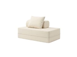 Sofá Modular 2 Lugares Convertible Liso Beige