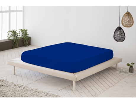 Sábana Bajera Ajustable Lisa BOHEME Liso Azul (Cama 160 cm - 160x200 cm)