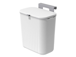Cubo De Basura De Cocina, 9,5 L, Con Tapa, Para Colgar En Un Armario, Blanco.