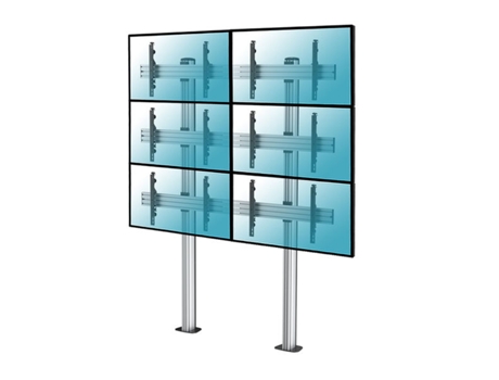 Soporte de suelo atornillable para 6 TV 45"-55"