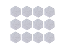 Paneles acústicos hexagonales de alta densidad Baok-12, absorbentes de sonido, paneles de pared biselados, 14x12x7cm, gris plata.