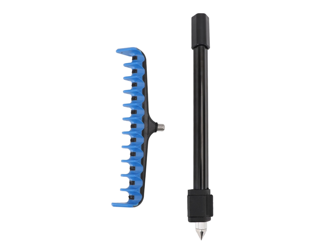 Soporte para cañas de pescar de aluminio azul para exteriores