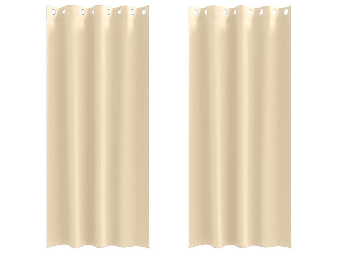 Maison Exclusive - Cortinas Opacas Con Anillas 2 Pcs Crema 225 X 140 Cm Poliéster