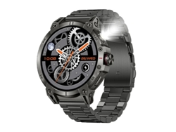 Reloj inteligente KC89 de 760 mAh con brújula y linterna para deportes al aire libre (negro)