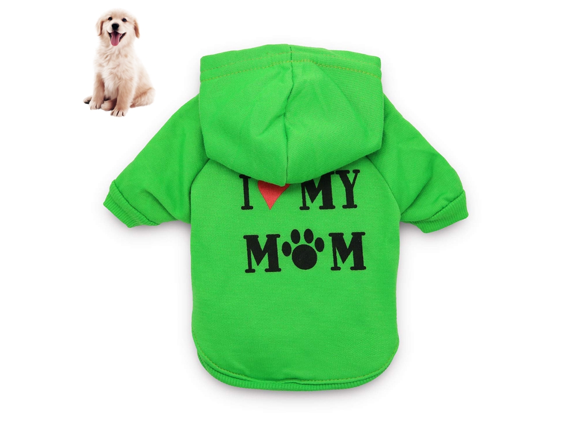 Chaqueta Con Capucha Para Perros Con Estampado "i Love My Mom", Sudadera Abrigada Para Cachorros.