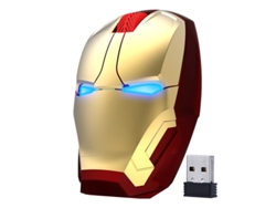 Rato Iron Man (Wireless - 1600 dpi - Dourado)