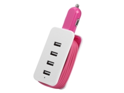 Cargador De Viaje Para Coche (carga Usb De 4 Puertos Con Cable De Extensión)